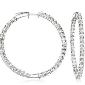 5 CT DIAMOND HOOP EARRINGS IN STERLING SILVER